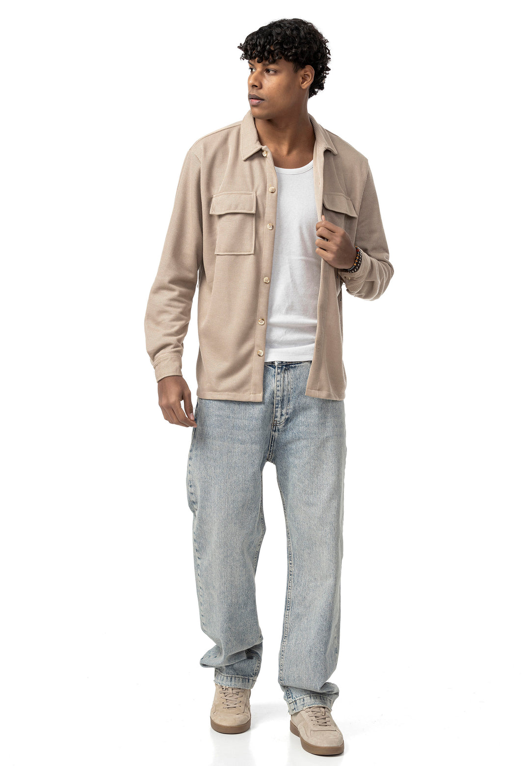 Cord Strickhemd