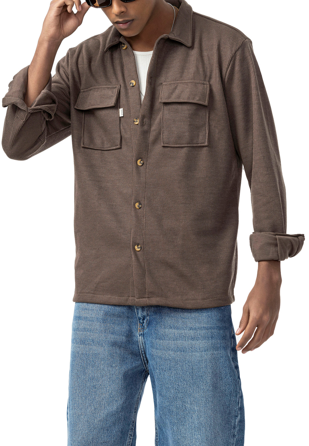 Cord Strickhemd