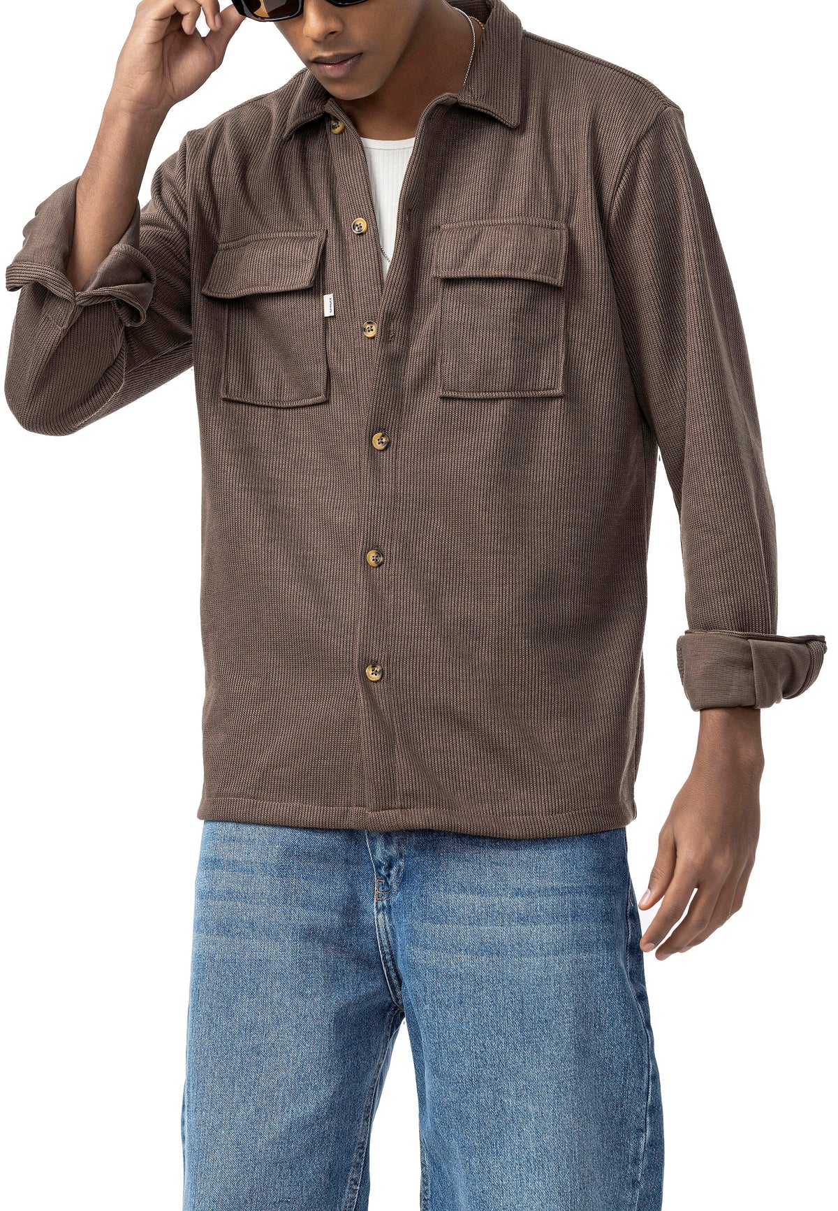 Cord Strickhemd