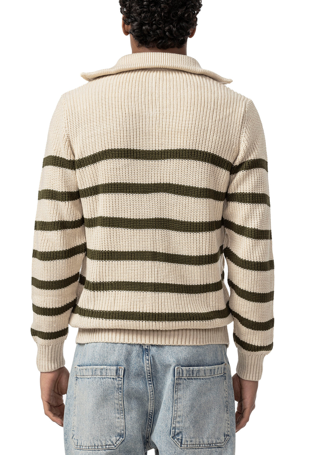 Zip Grobstrick Pullover