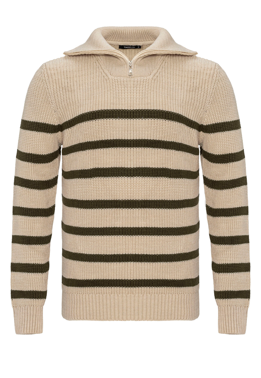 Zip Grobstrick Pullover