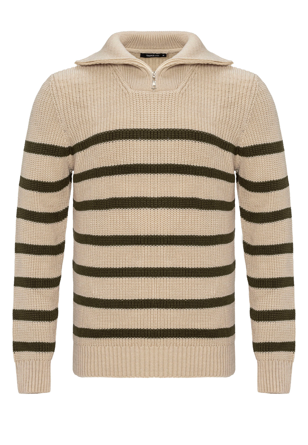 Zip Grobstrick Pullover
