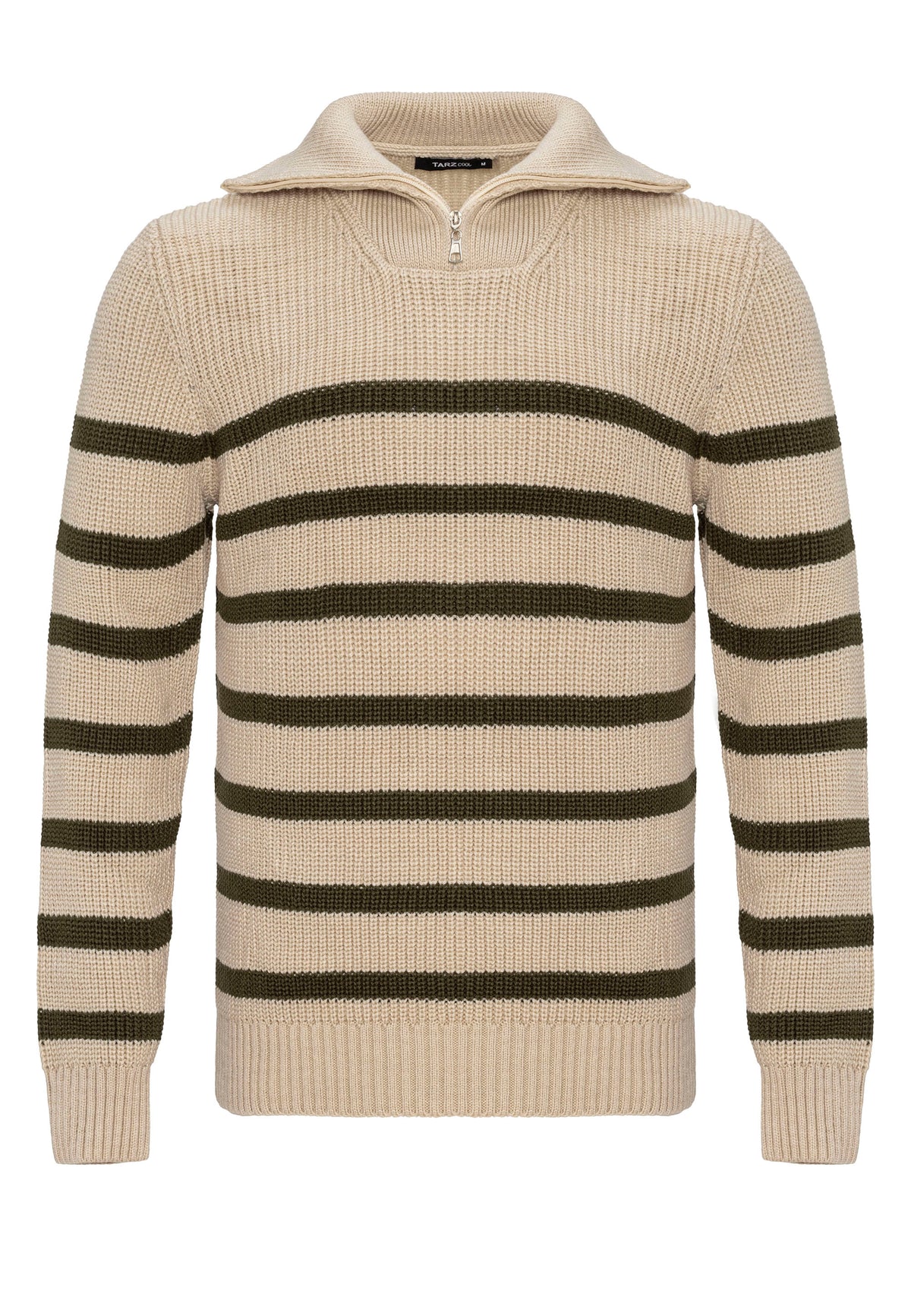 Zip Grobstrick Pullover