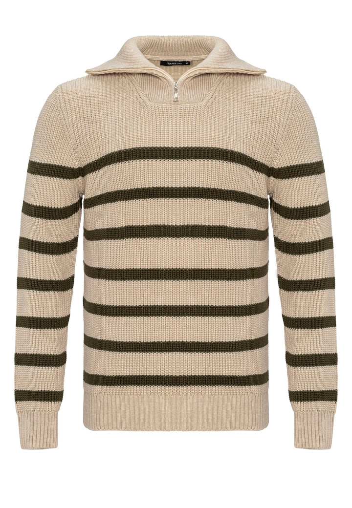 Zip Grobstrick Pullover