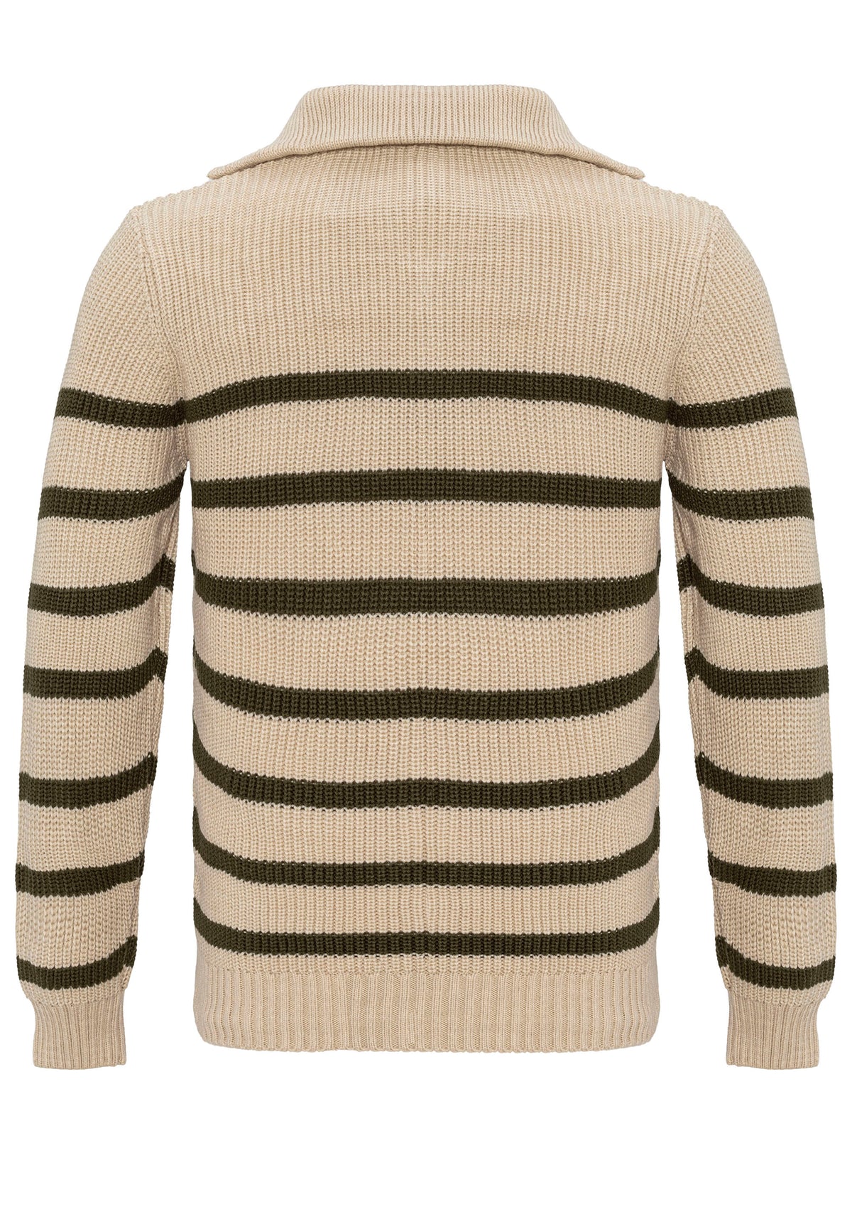 Zip Grobstrick Pullover