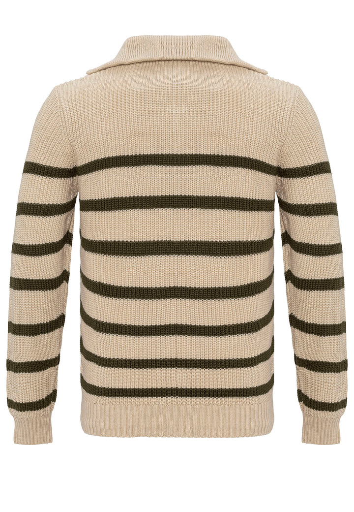 Zip Grobstrick Pullover