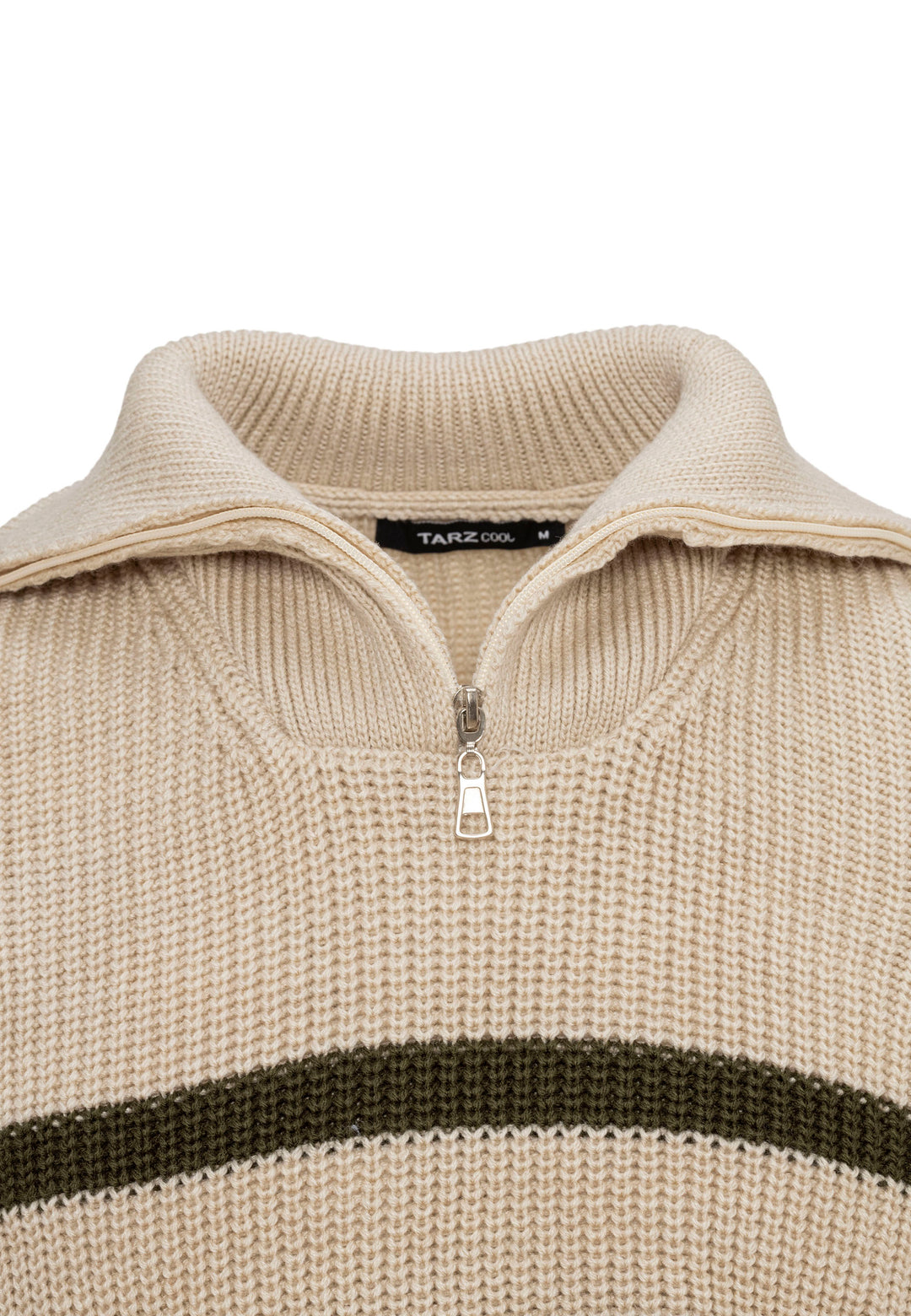 Zip Grobstrick Pullover