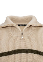 Zip Grobstrick Pullover