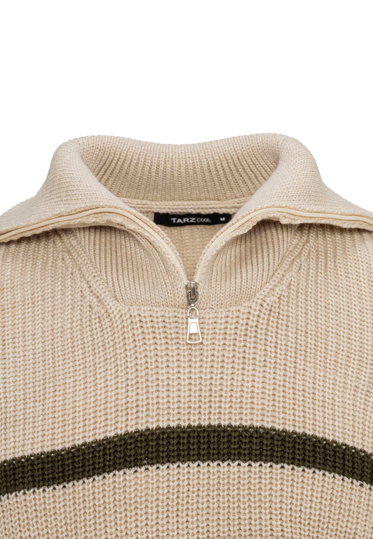 Zip Grobstrick Pullover