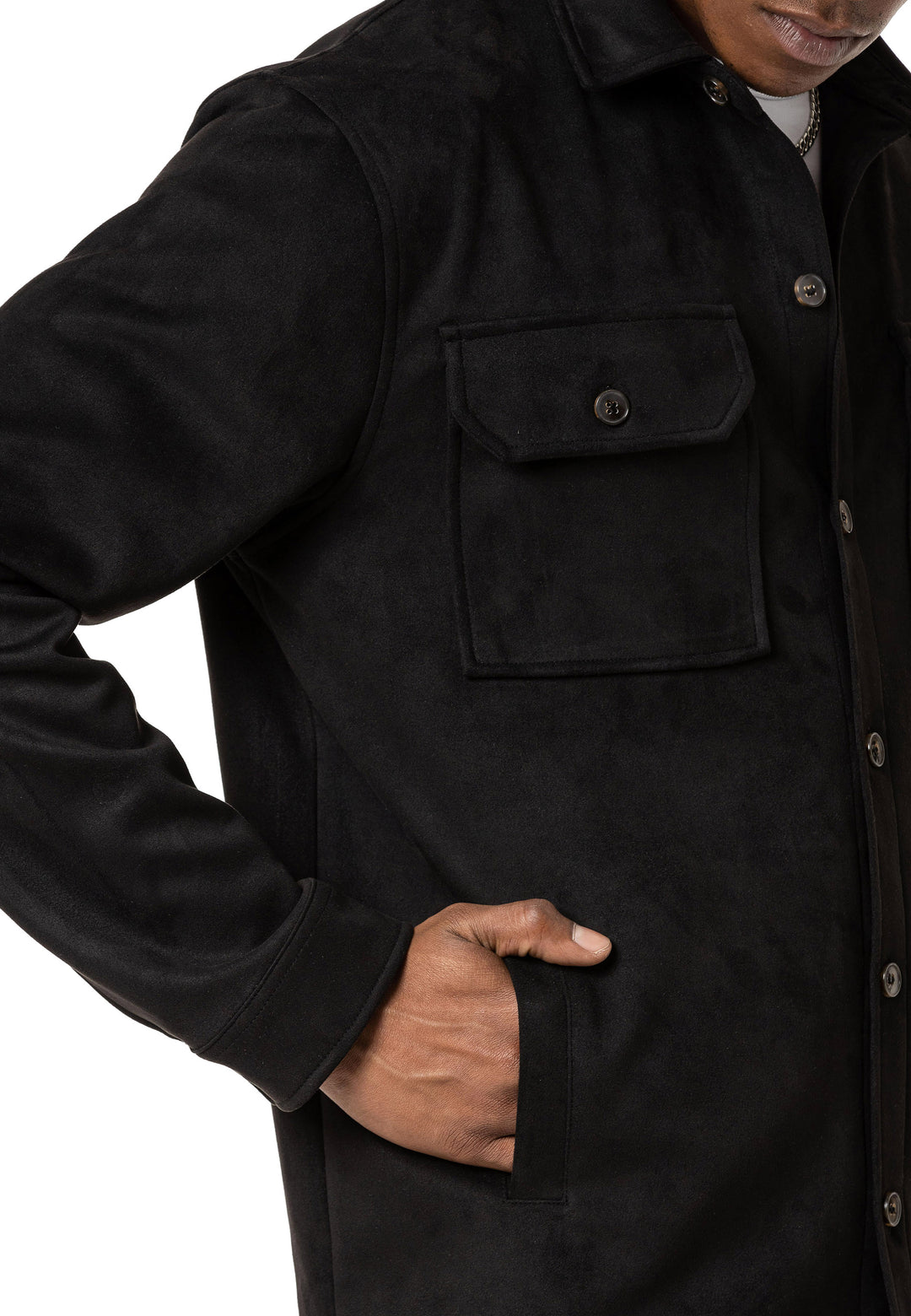 Hemd Wildlederlook mit Taschen