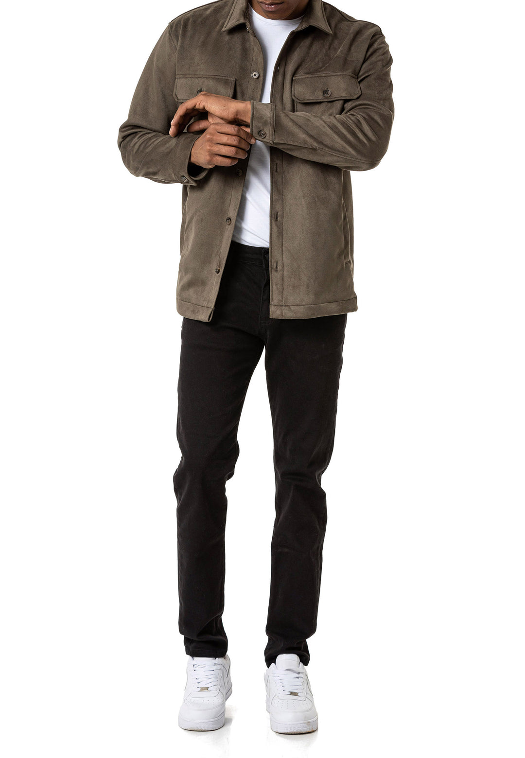 Hemd Wildlederlook mit Taschen