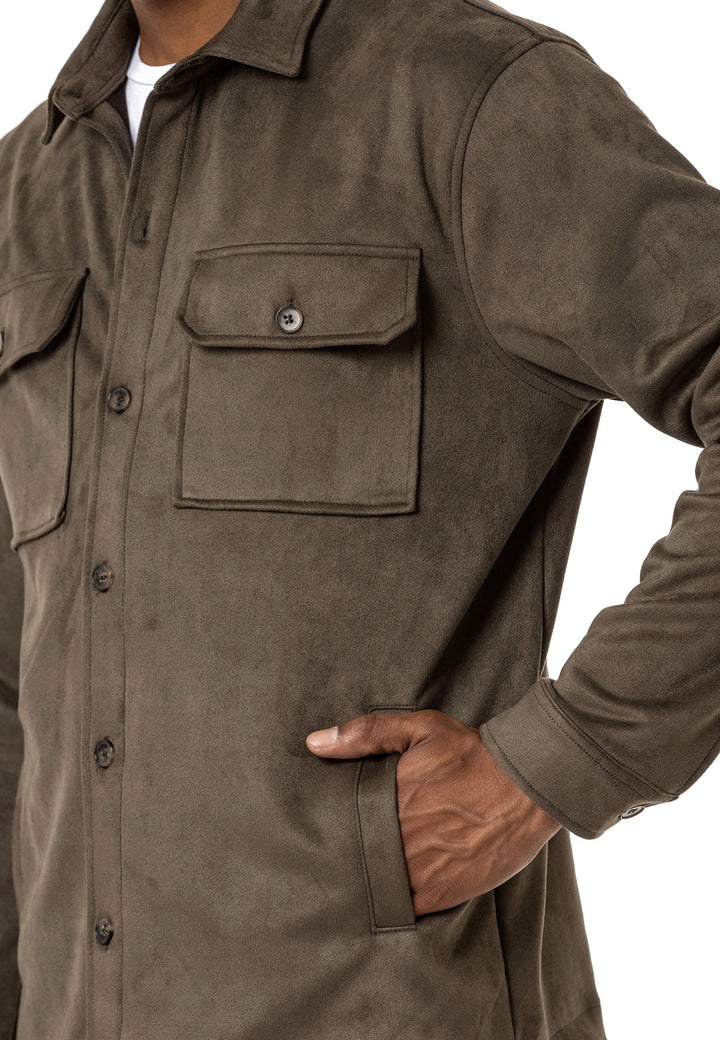 Hemd Wildlederlook mit Taschen