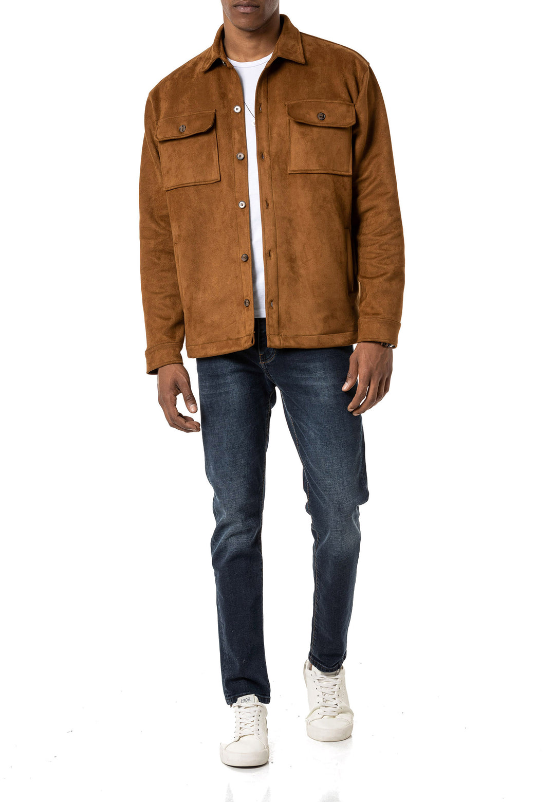 Hemd Wildlederlook mit Taschen