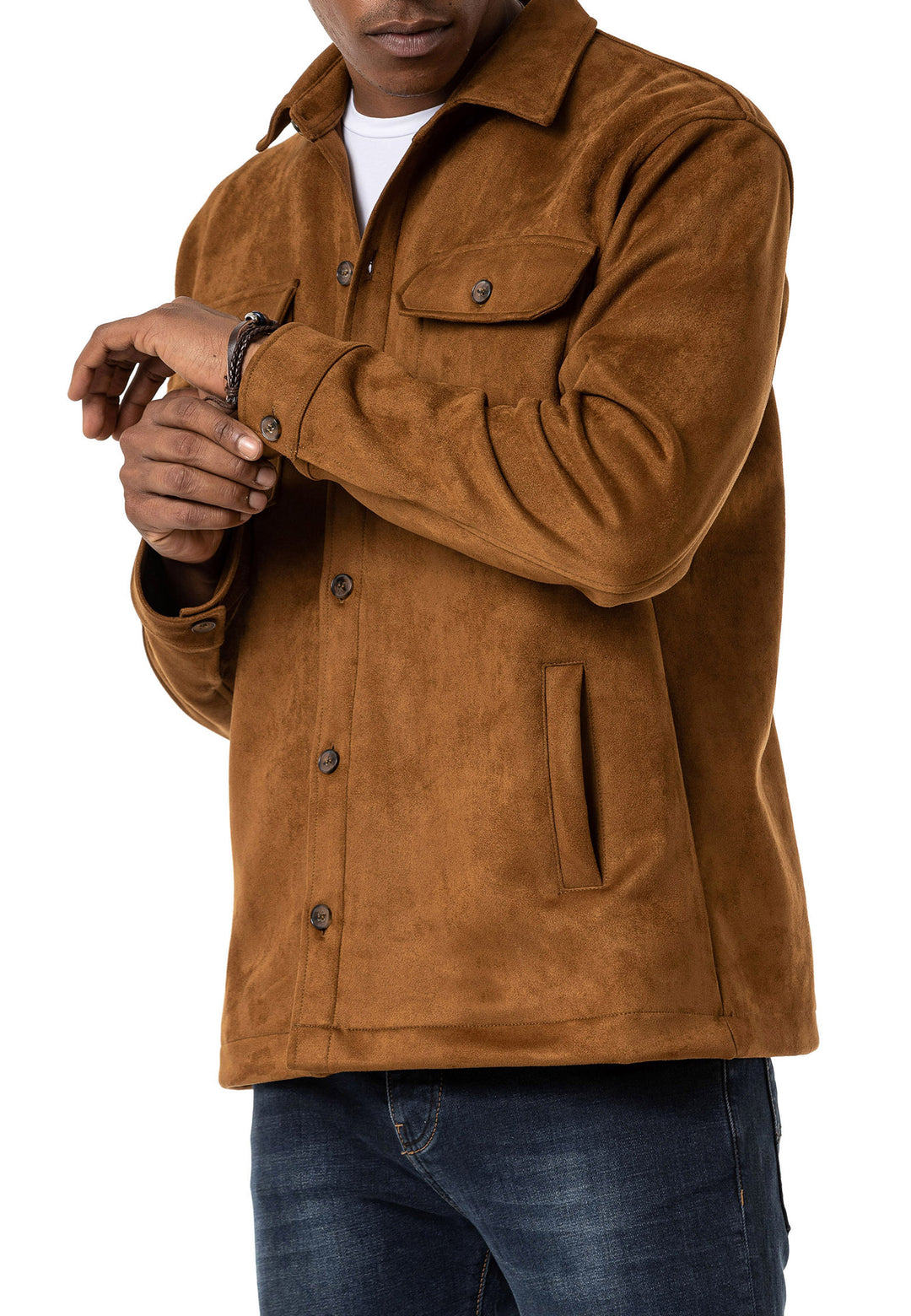 Hemd Wildlederlook mit Taschen