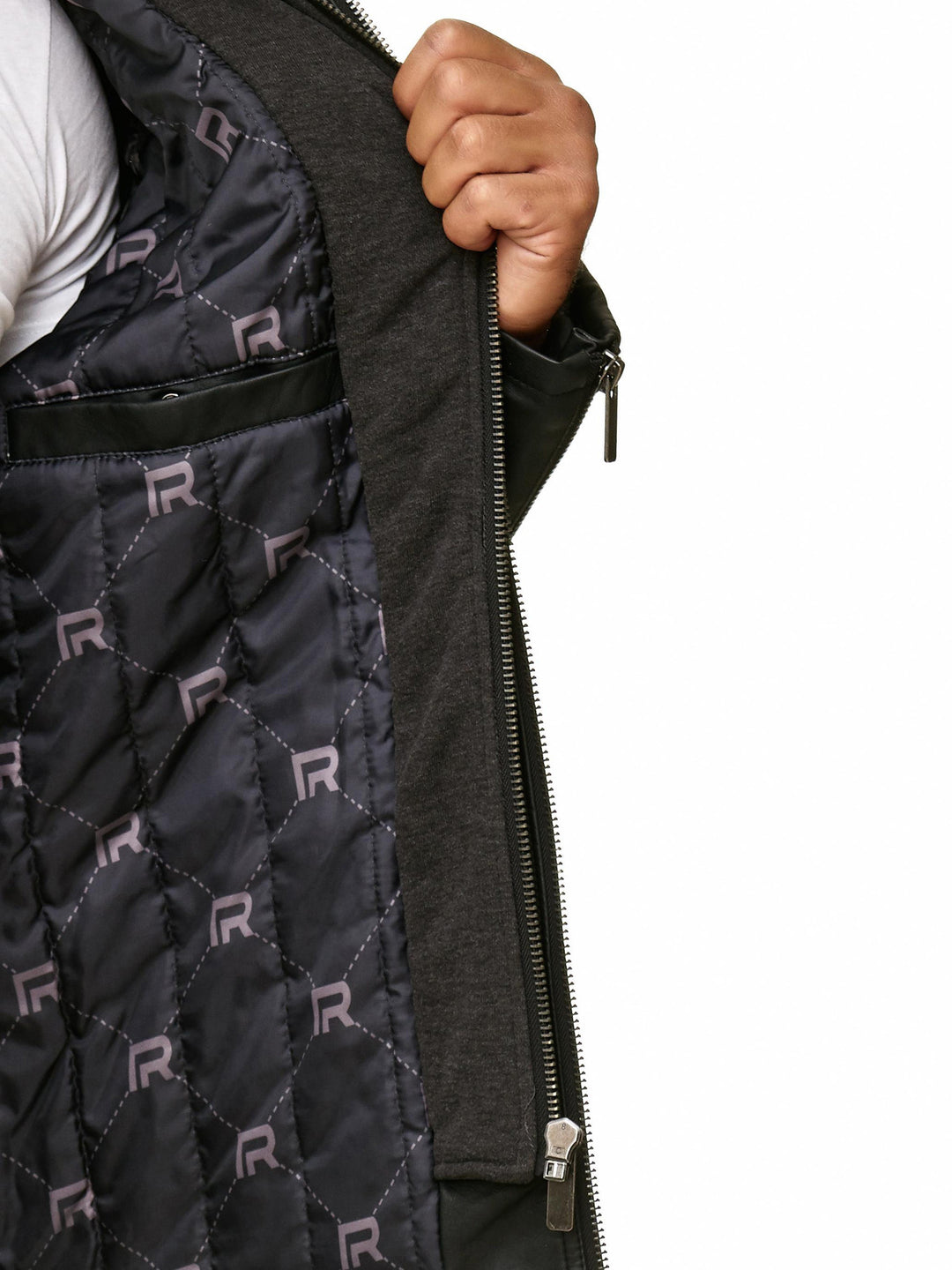 Biker Winterlederjacke mit Kaputze abnehmbar