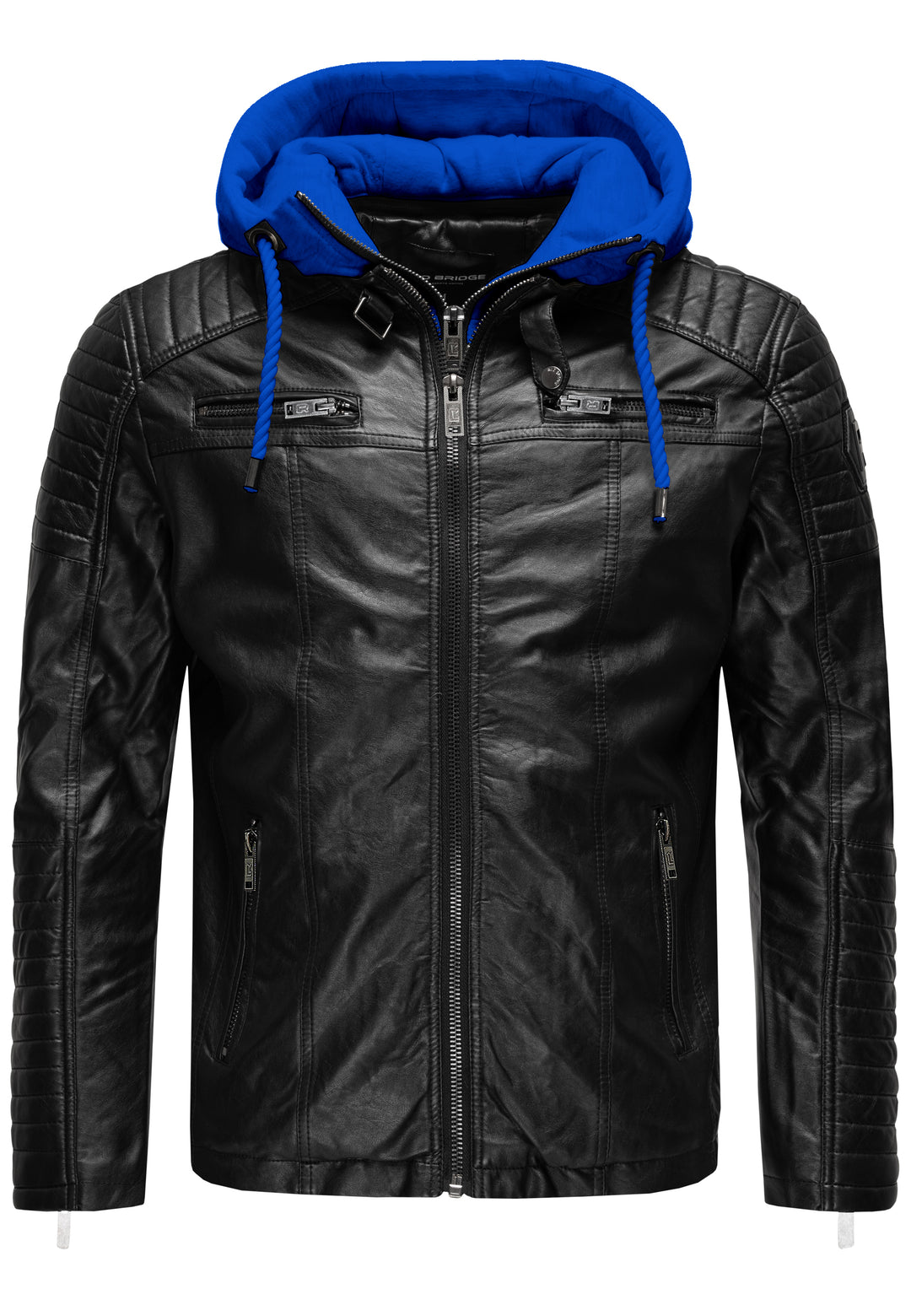 Biker Winterlederjacke mit Kaputze abnehmbar