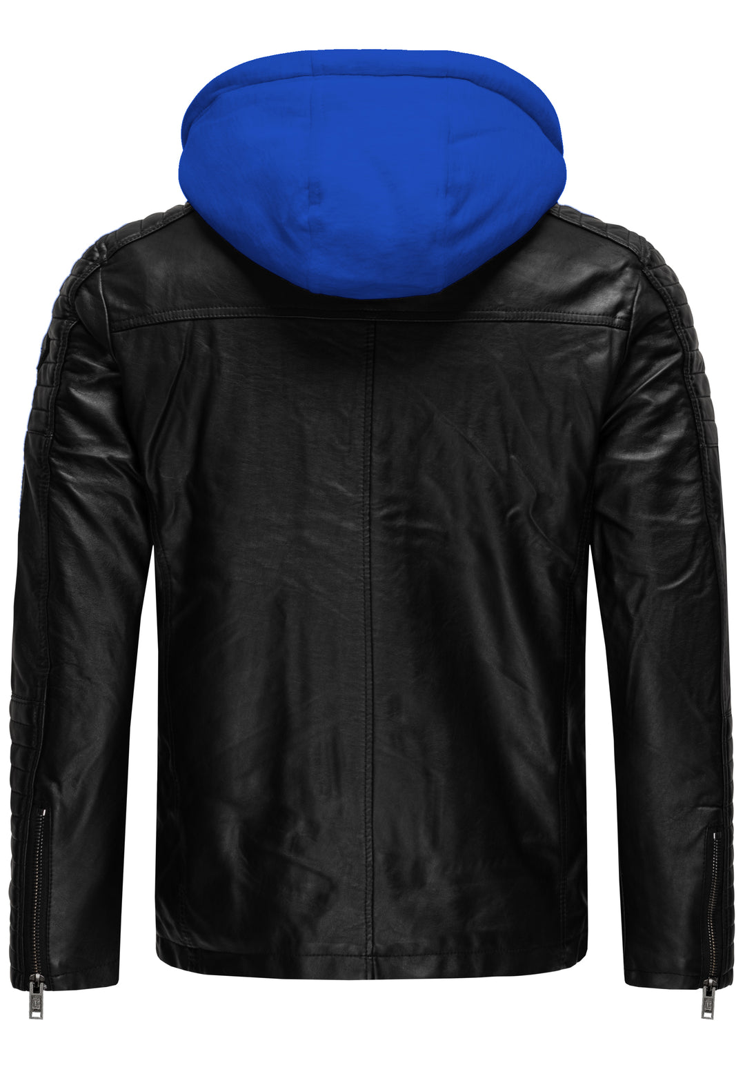 Biker Winterlederjacke mit Kaputze abnehmbar