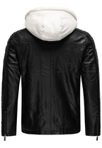 Biker Winterlederjacke mit Kaputze abnehmbar