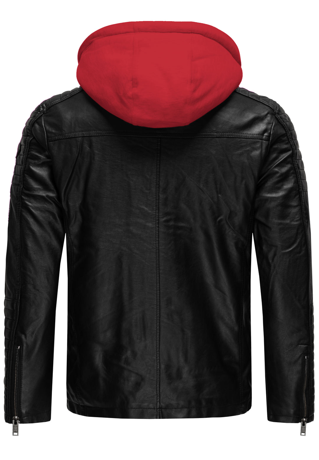 Biker Winterlederjacke mit Kaputze abnehmbar