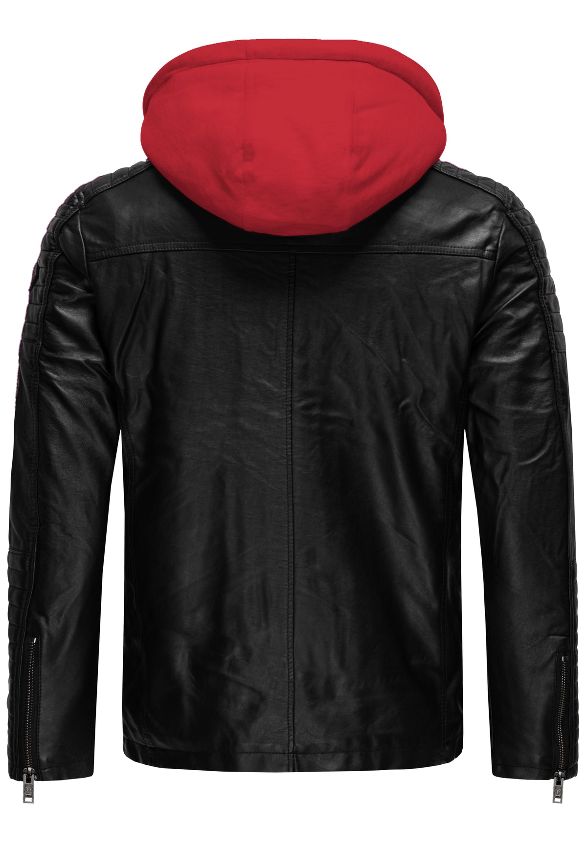 Biker Winterlederjacke mit Kaputze abnehmbar