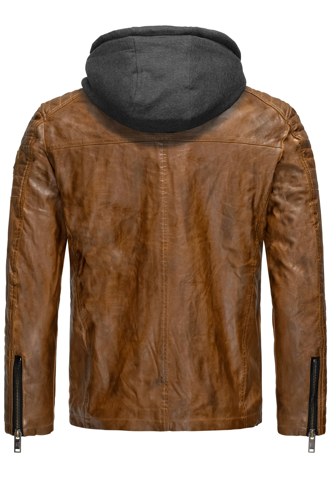 Biker Winterlederjacke mit Kaputze abnehmbar
