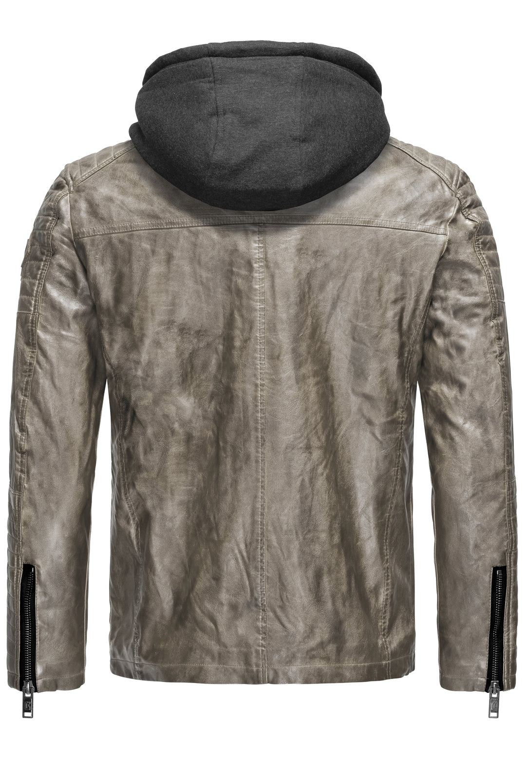 Biker Winterlederjacke mit Kaputze abnehmbar