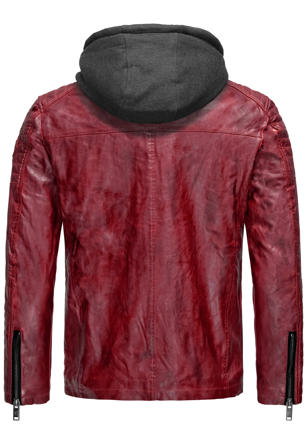 Biker Winterlederjacke mit Kaputze abnehmbar