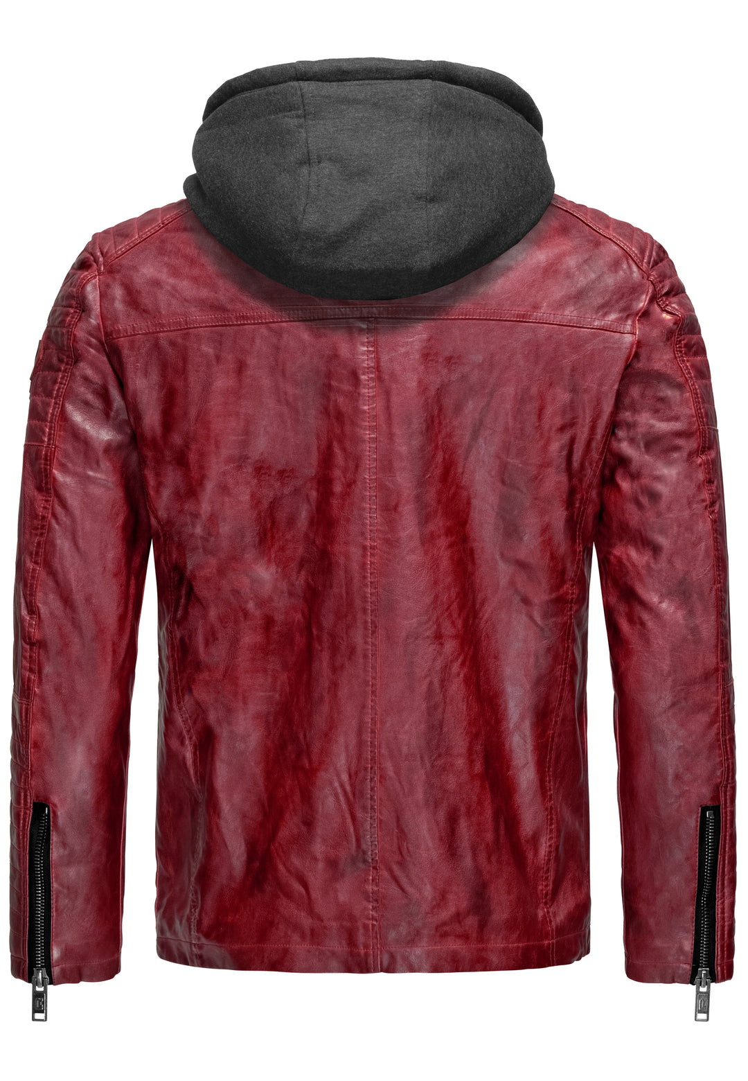 Biker Winterlederjacke mit Kaputze abnehmbar