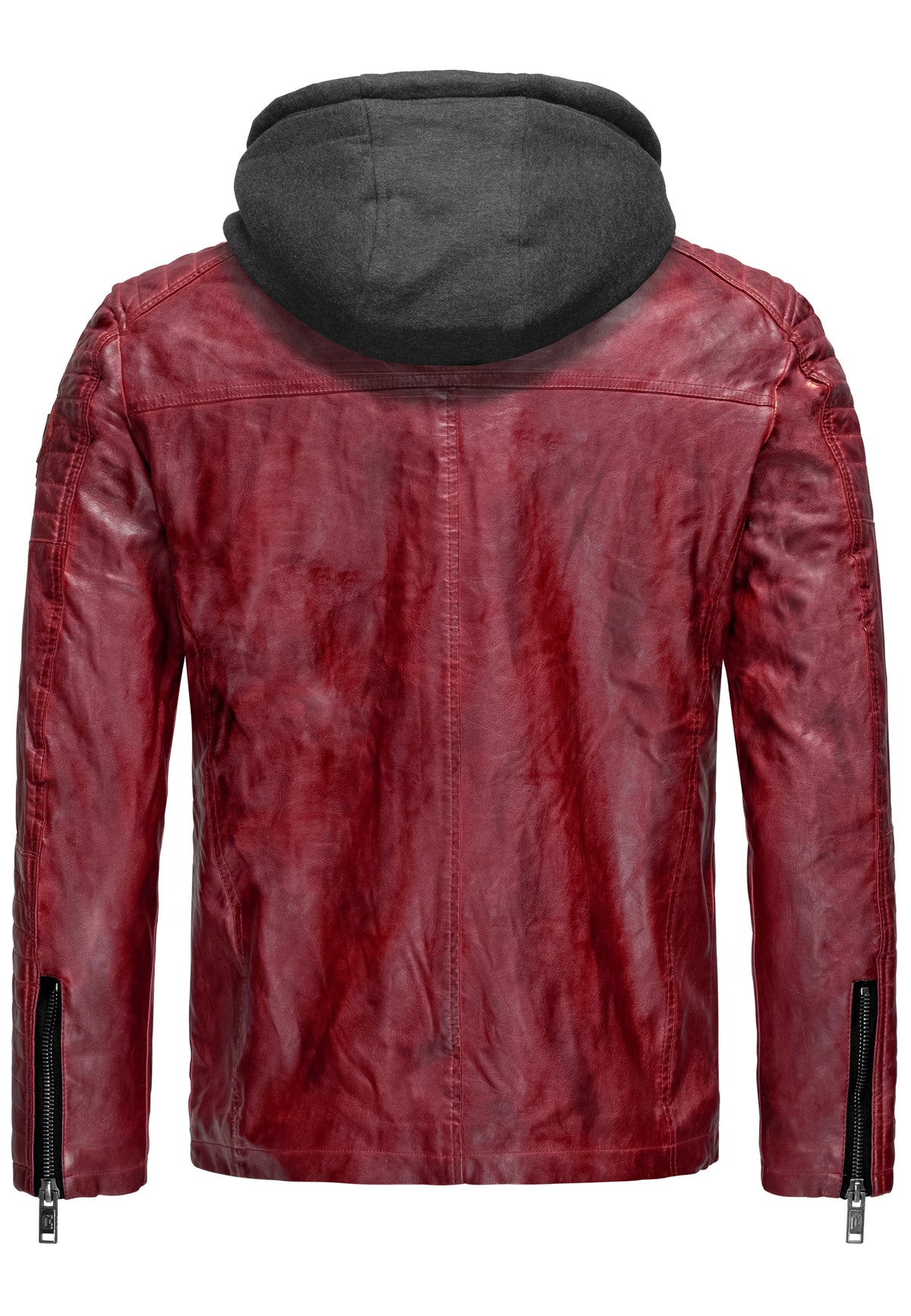 Biker Winterlederjacke mit Kaputze abnehmbar