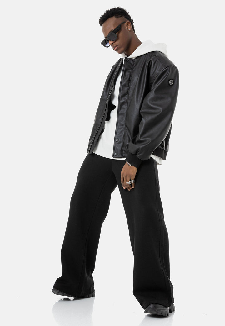 Loose Fit Bomber Lederjacke