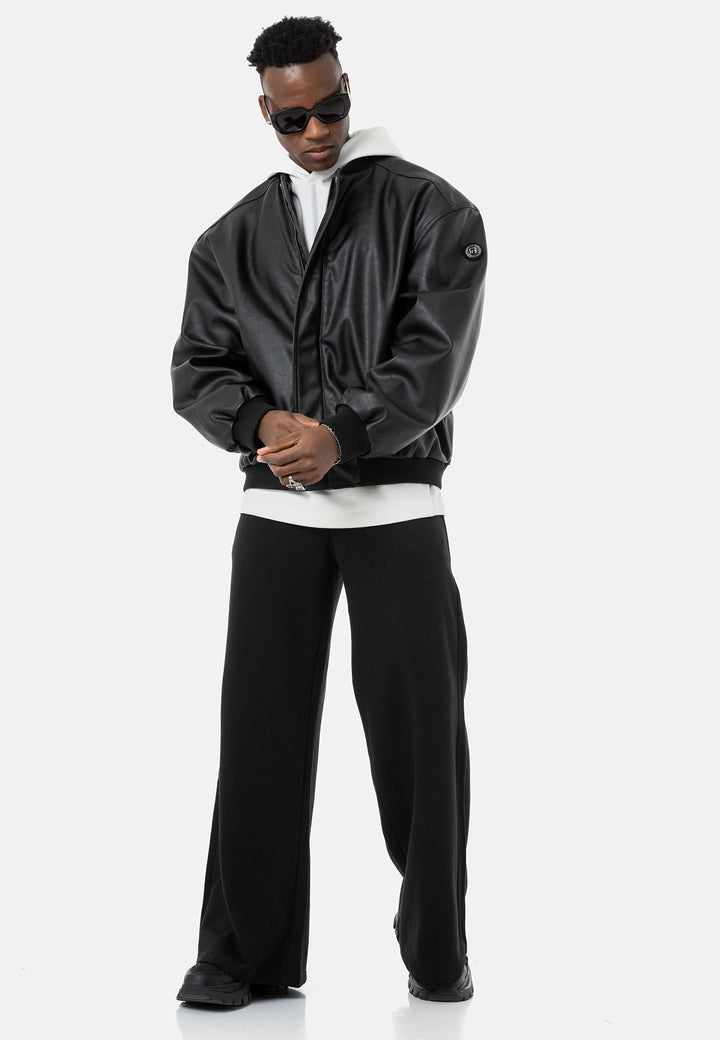 Loose Fit Bomber Lederjacke