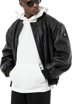 Loose Fit Bomber Lederjacke
