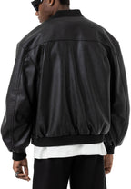 Loose Fit Bomber Lederjacke