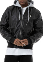 Kapuzen Lederjacke