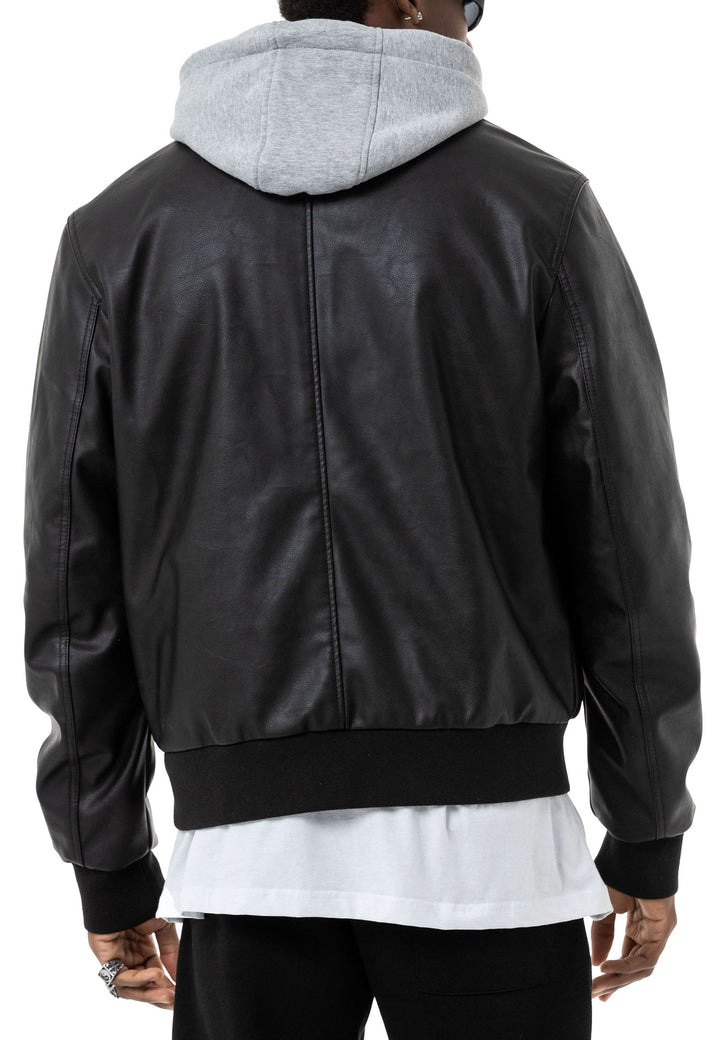 Kapuzen Lederjacke