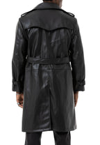 Kunstleder Trenchcoat Schwarz / 2XL