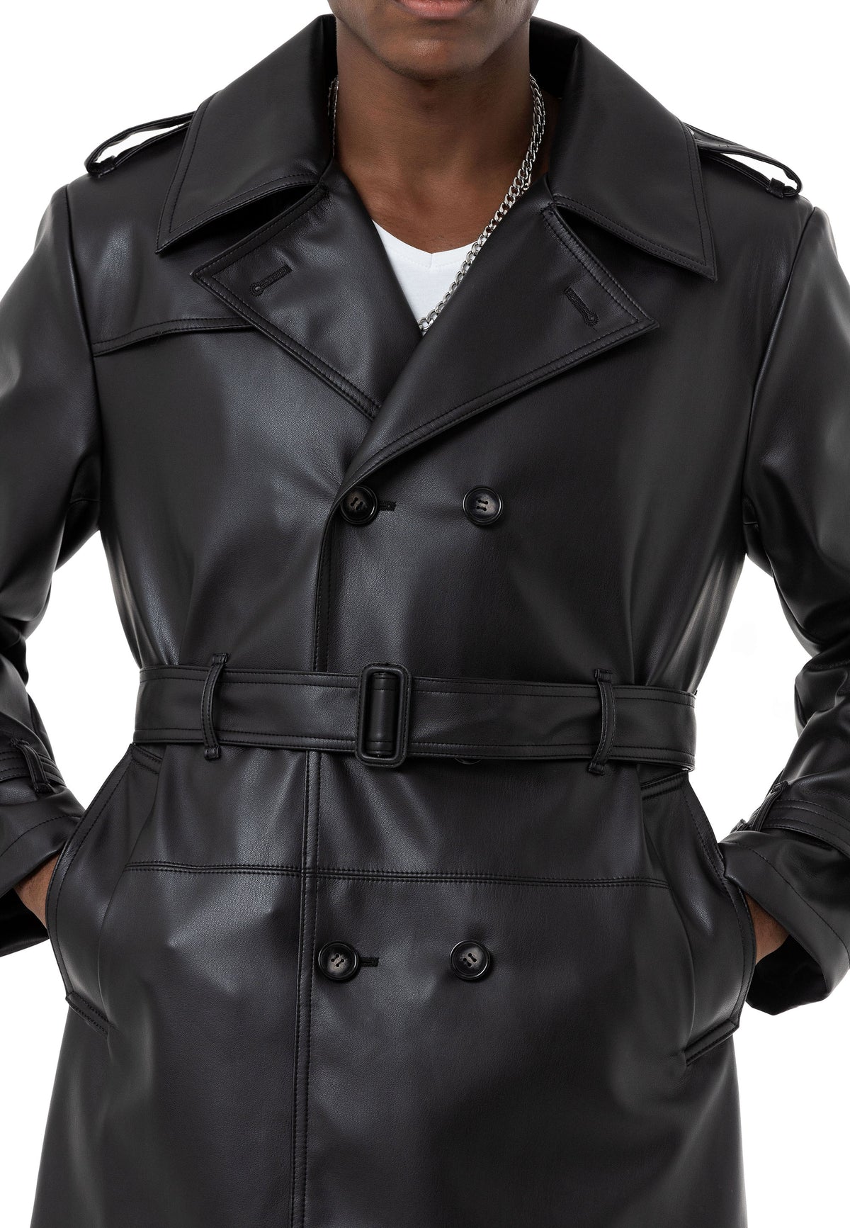 Trenchcoat Ledermantel