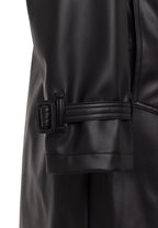 Kunstleder Trenchcoat Schwarz / 2XL