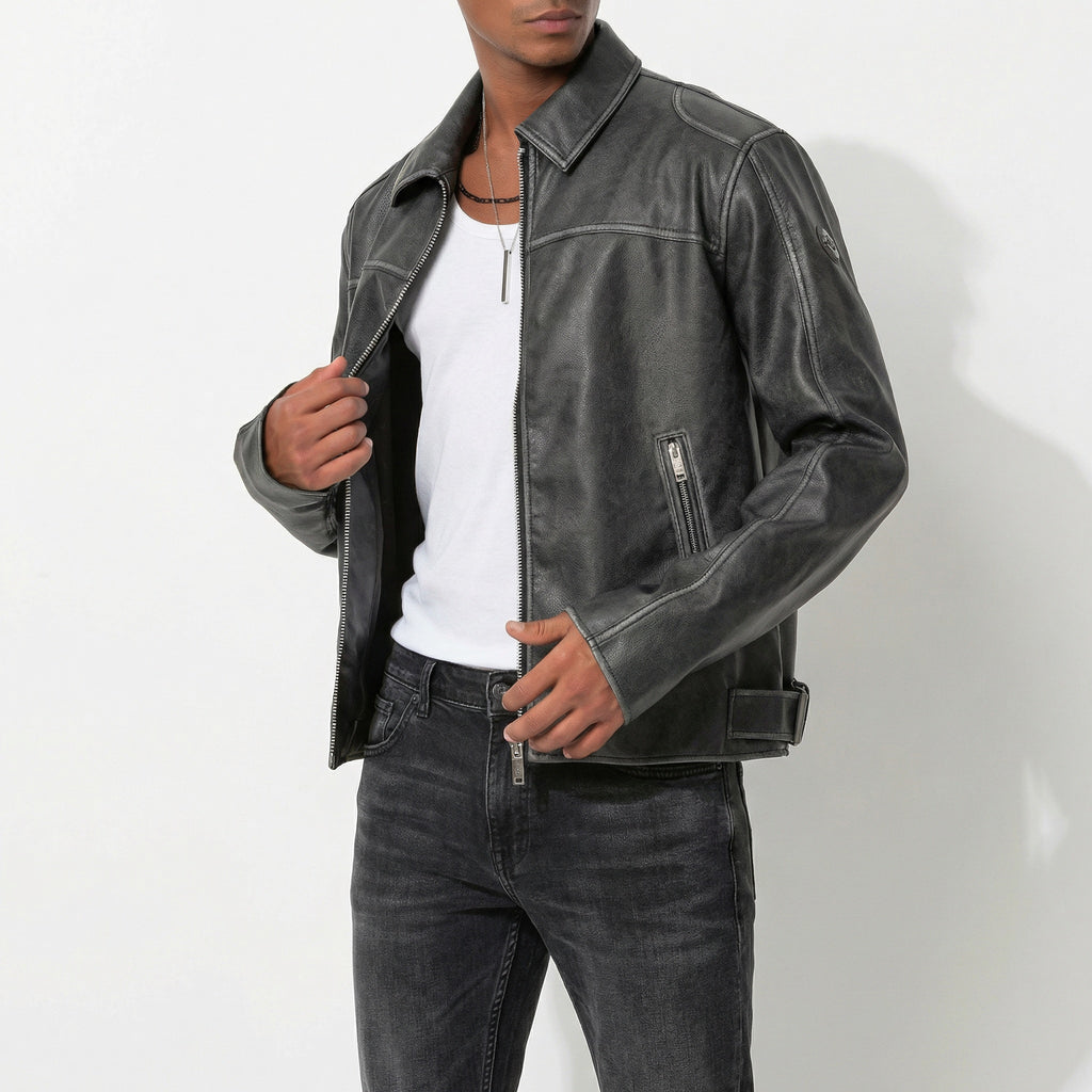 Vintage Look Lederjacke