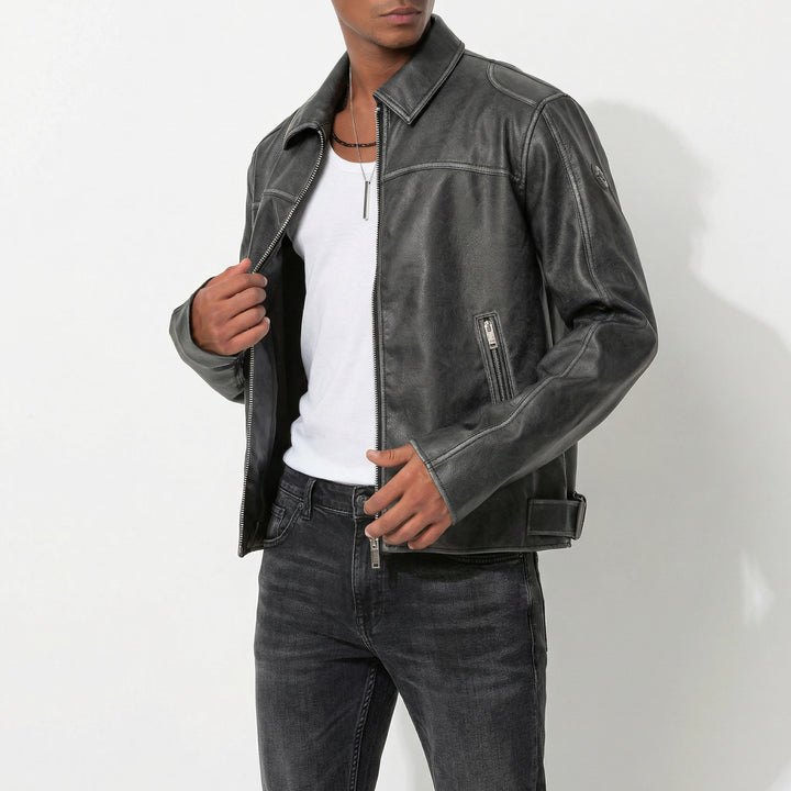 Vintage Look Lederjacke