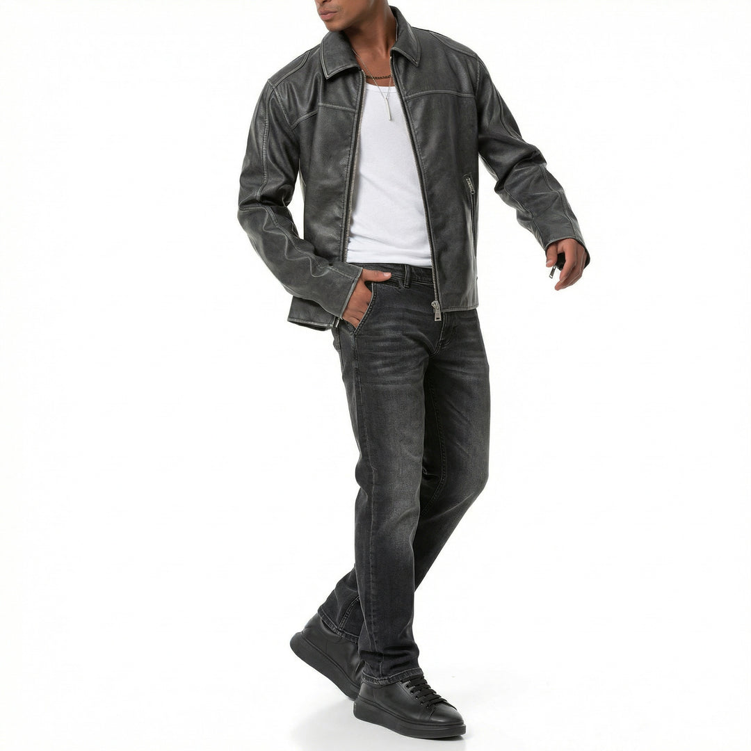 Vintage Look Lederjacke