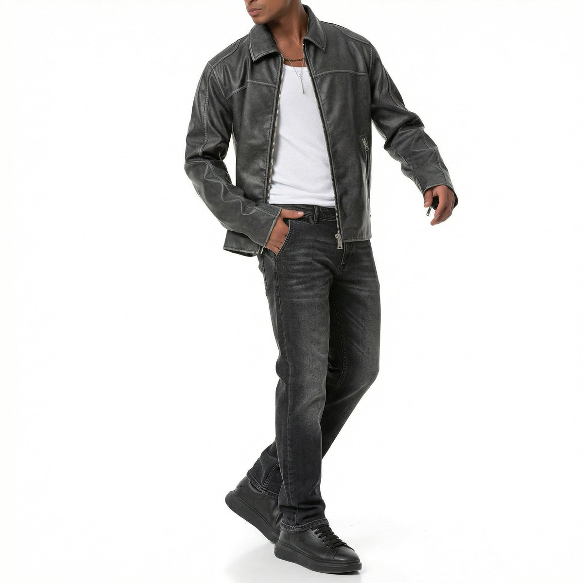 Vintage Look Lederjacke