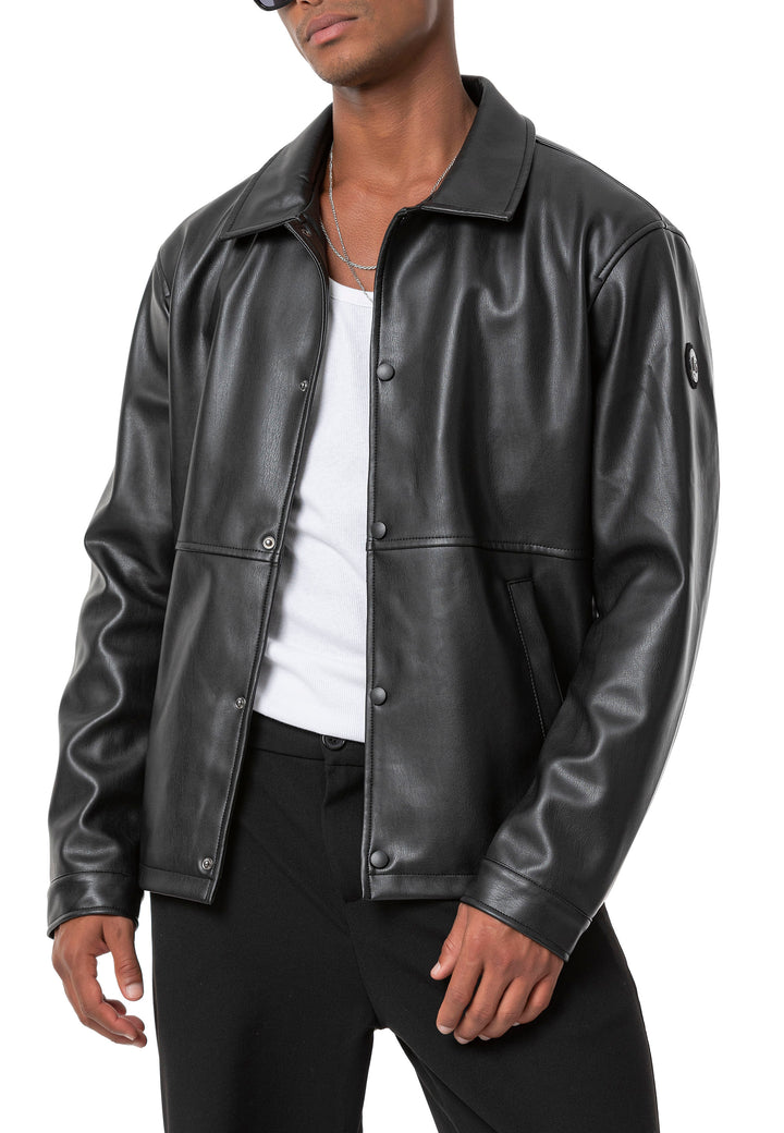 Oversized Lederjacke