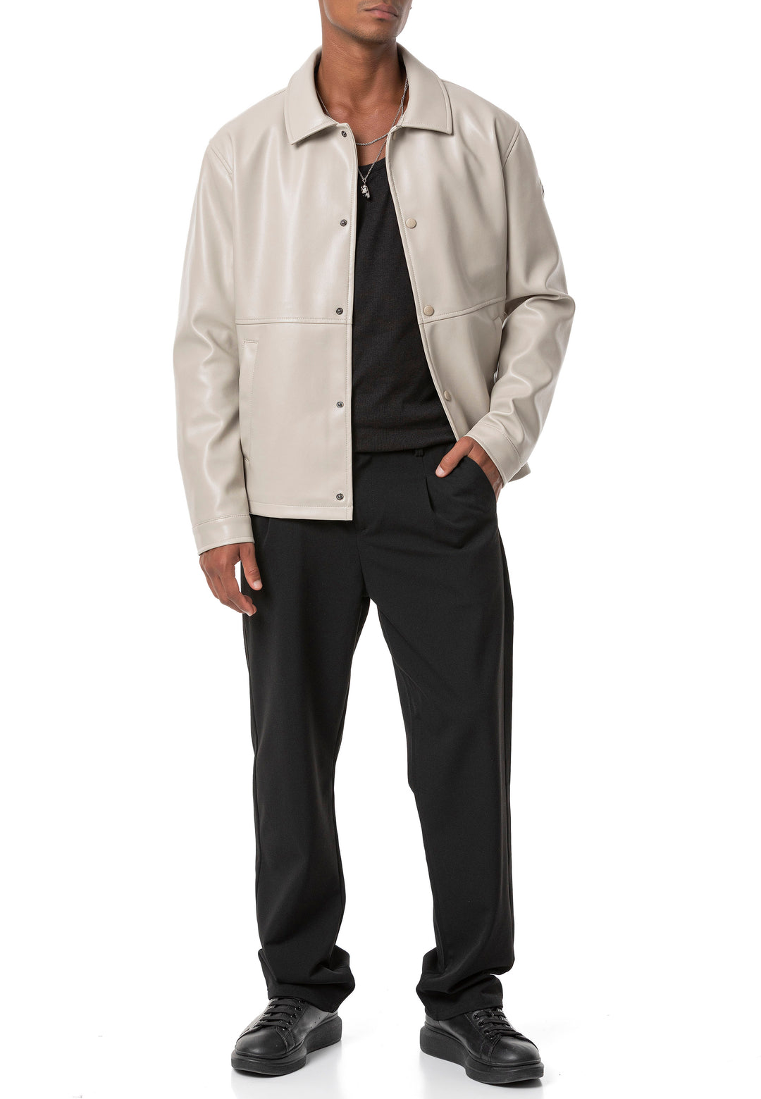 Oversized Lederjacke