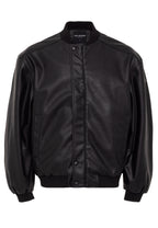 Loose Fit Bomber Lederjacke